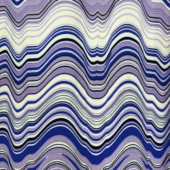 Just Be 2X Purple Abstract Wave Print Criss Cross Strappy Boho Mini Dress Beach - Picture 5 of 10